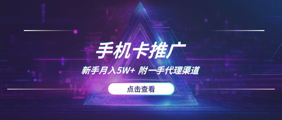 图片[1]-手机流量卡推广项目，新手月入5万+，附一手代理渠道-海豚项目网