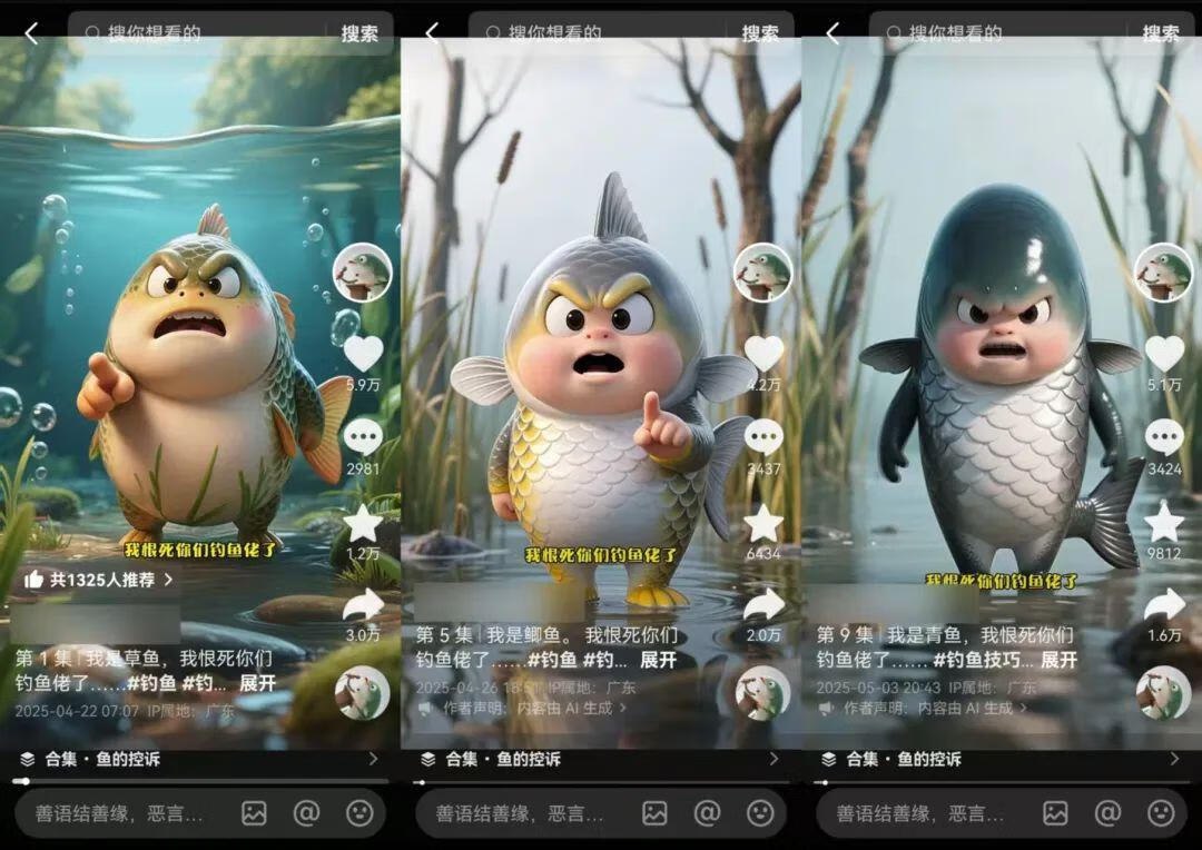 图片[1]-抖音爆火！AI钓鱼科普视频，11个视频涨粉7W+，附教程+生成器-海豚项目网