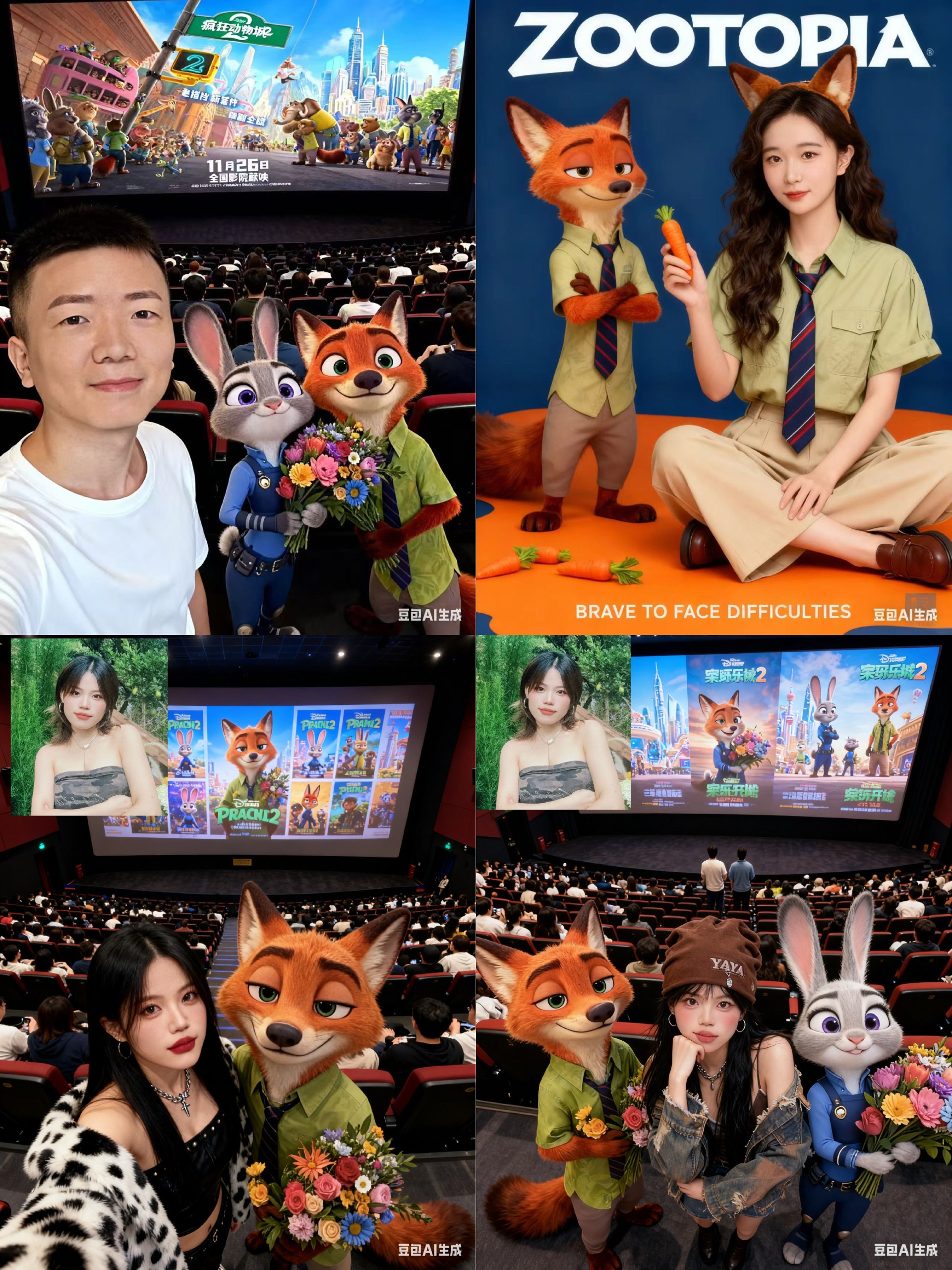 图片[2]-AI生成和朱迪尼克“合影”，引爆《疯狂动物城2》-海豚项目网